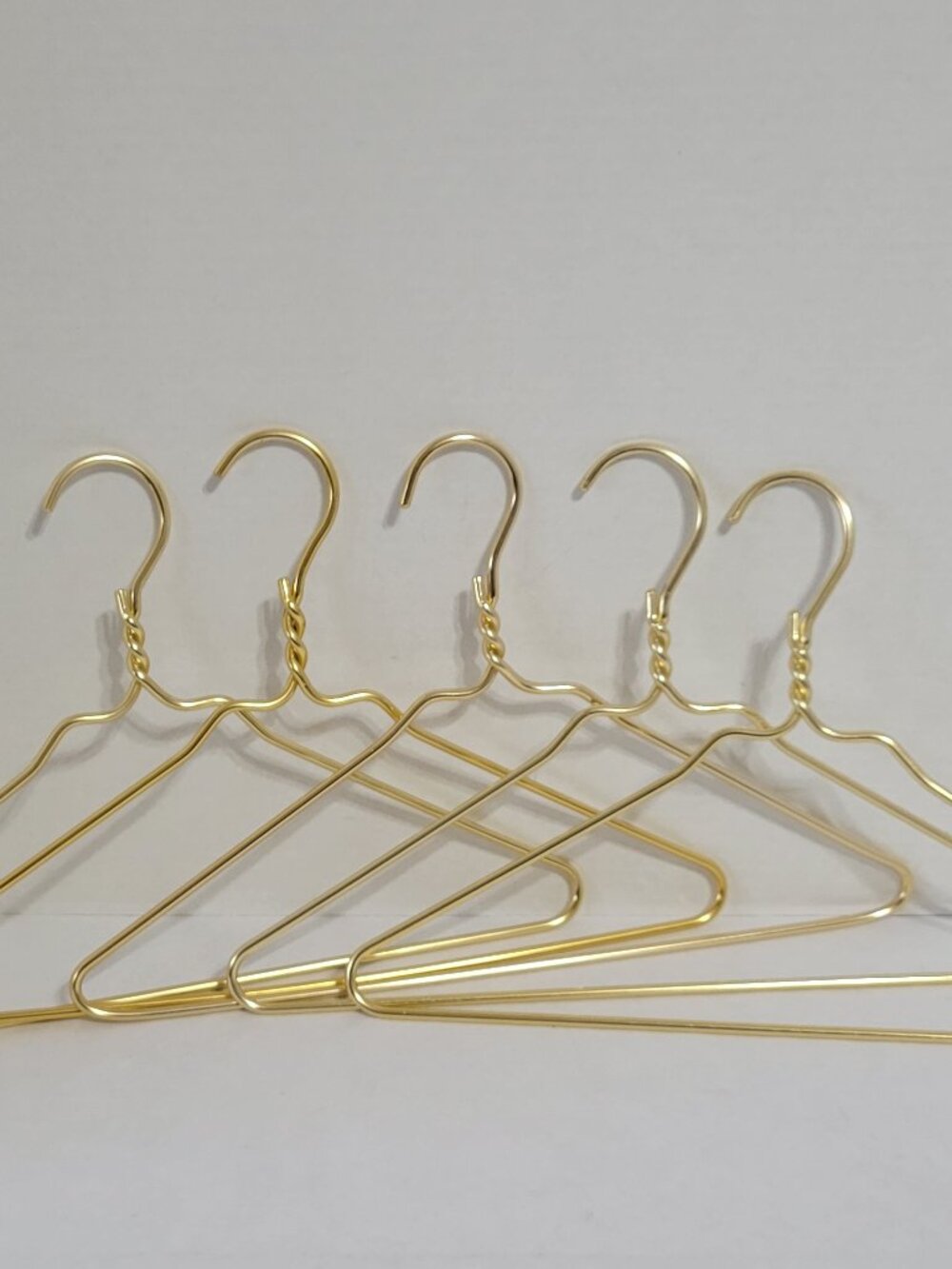 Gold Tone Heavy Duty Metal Clothing Hangers - Set of 5